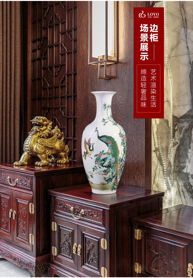 Archaize of jingdezhen ceramics colored enamel vase flower arrangement sitting room TV ark adornment of Chinese style household furnishing articles