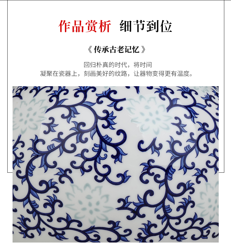 Blue and white porcelain vase sitting room of Chinese style household flower arrangement of jingdezhen ceramics study of TV ark, adornment furnishing articles