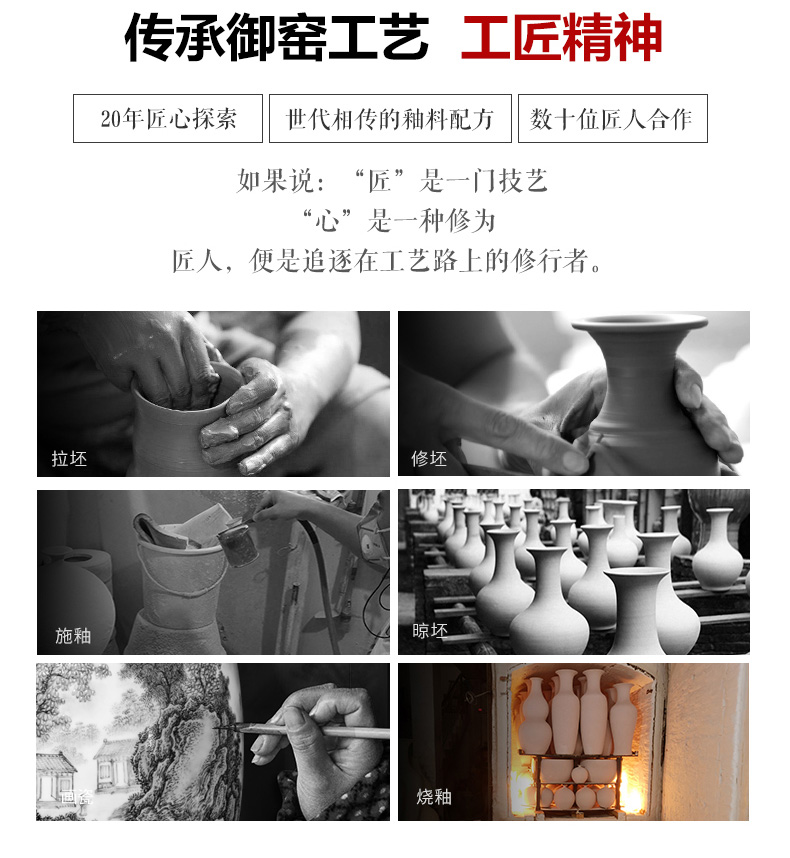 Jingdezhen ceramic masters of large vase hand - made jiangnan amorous feelings of famille rose decoration furnishing articles opening taking gifts