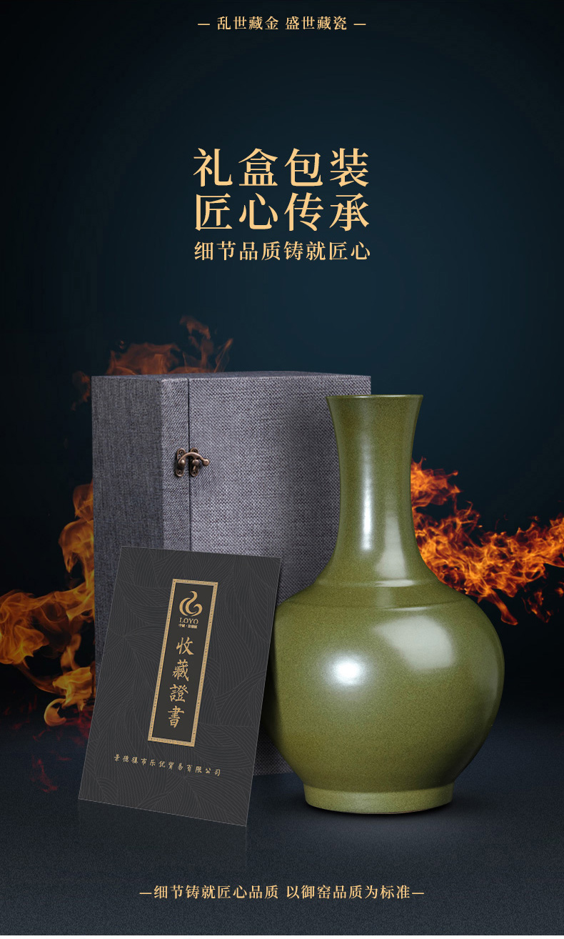 Jingdezhen ceramic porcelain industry the founding of the sitting room tea glazed pottery porcelain vases flower arrangement is placed at the end of the household porcelain decoration
