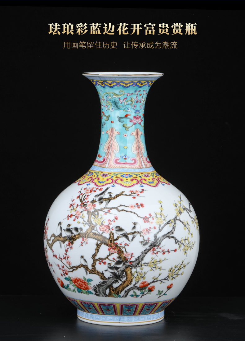 Jingdezhen ceramics flower arranging furnishing articles of Chinese style household vase in the sitting room porch TV ark, simulation flower decoration