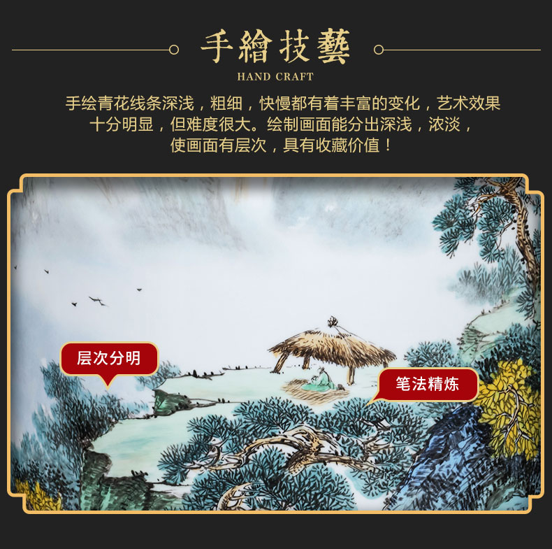 Jingdezhen ceramics new Chinese style of large vase sitting room hotel decor hand - made pastel furnishing articles written by famous experts