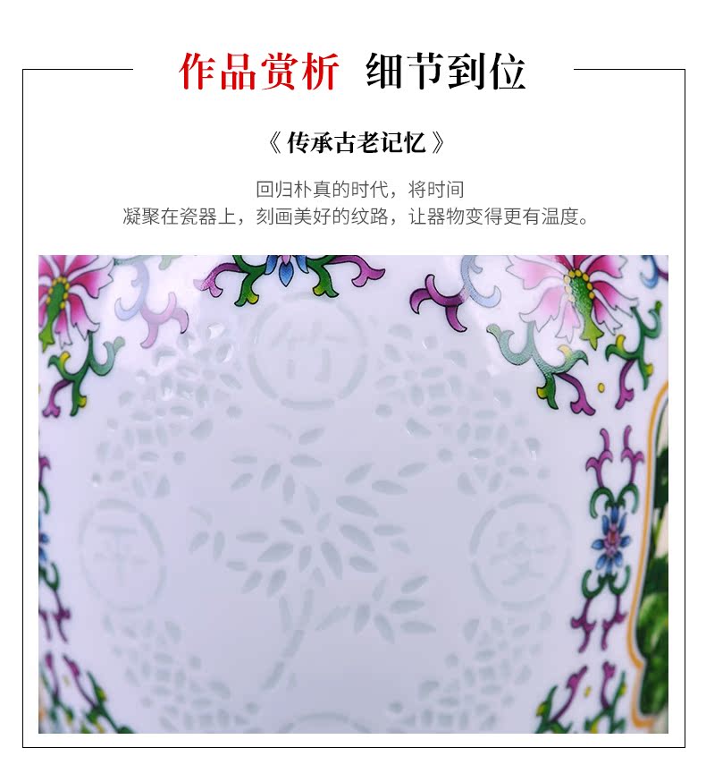 Jingdezhen ceramics three suits for vases, flower arranging small sitting room of Chinese style household decorates porch place table