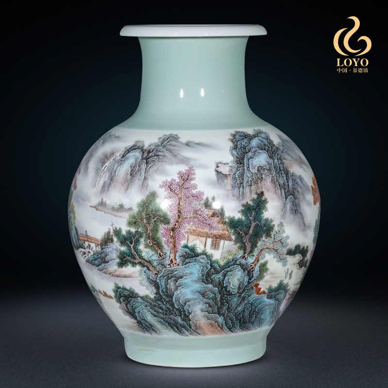 Jingdezhen famous hand - made ceramic vase furnishing articles of Chinese style living room floor large porcelain ornaments housewarming gift