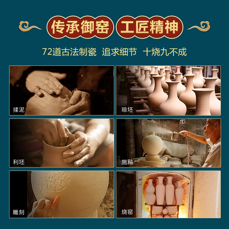 Jingdezhen ceramic storage tank general porcelain carving dragon can place a large household adornment with cover to receive