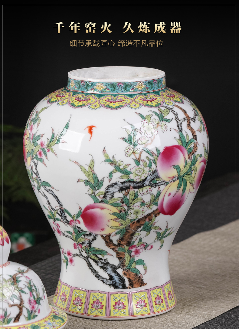 Jingdezhen ceramics storage tank general tea pot Chinese style household adornment of the sitting room TV ark, furnishing articles