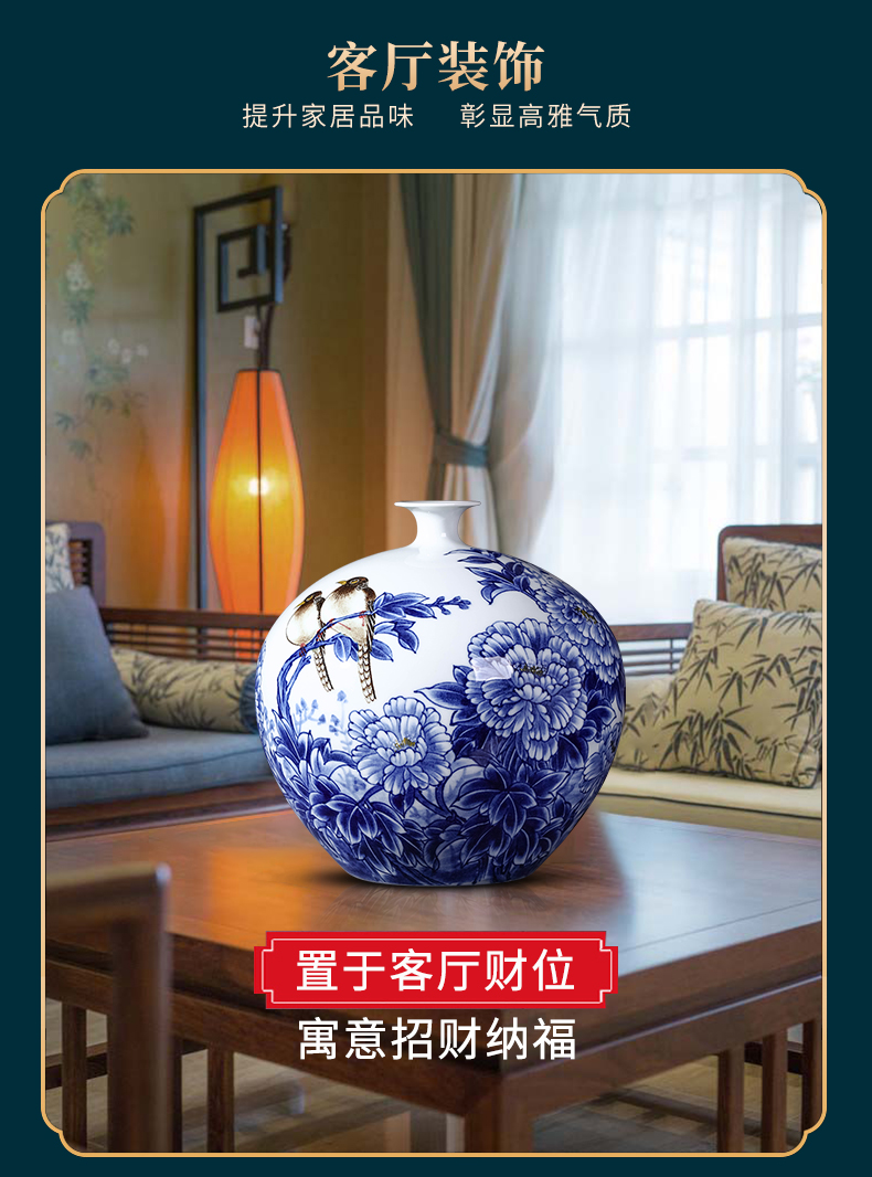 Jingdezhen ceramics famous classical Chinese style household hand - made porcelain of pomegranate vase sitting room decorative furnishing articles