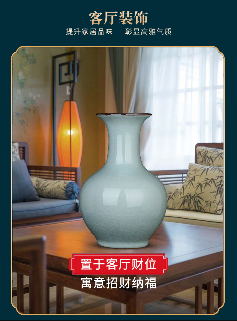 Jingdezhen ceramics archaize crack vases, flower arranging furnishing articles sitting room of Chinese style household adornment rich ancient frame the desktop