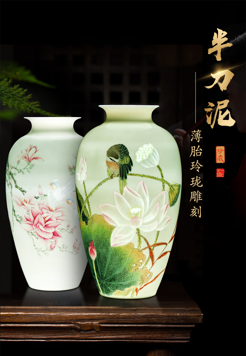 Jingdezhen ceramics hand - made vases, flower arrangement sitting room place office study ancient frame decoration decoration process