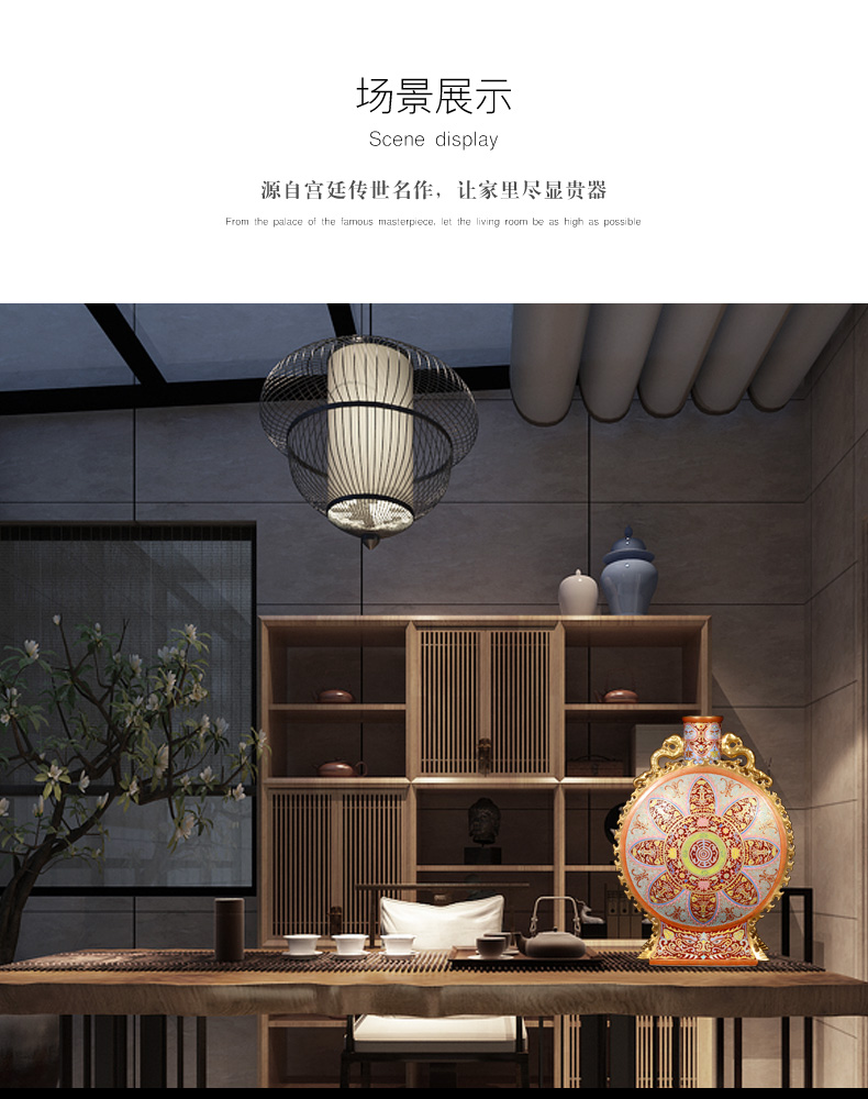 Jingdezhen ceramics hand - made antique vase colored enamel paint on Chinese arts and crafts home furnishing articles in the living room