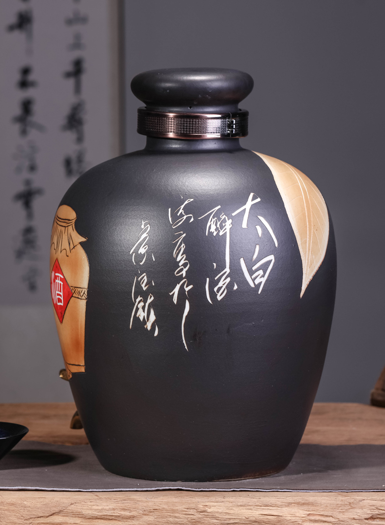 Jingdezhen ceramic jar jar of mercifully it hidden seal wine bottle up 10 jins 30 jins 50 pounds with leader