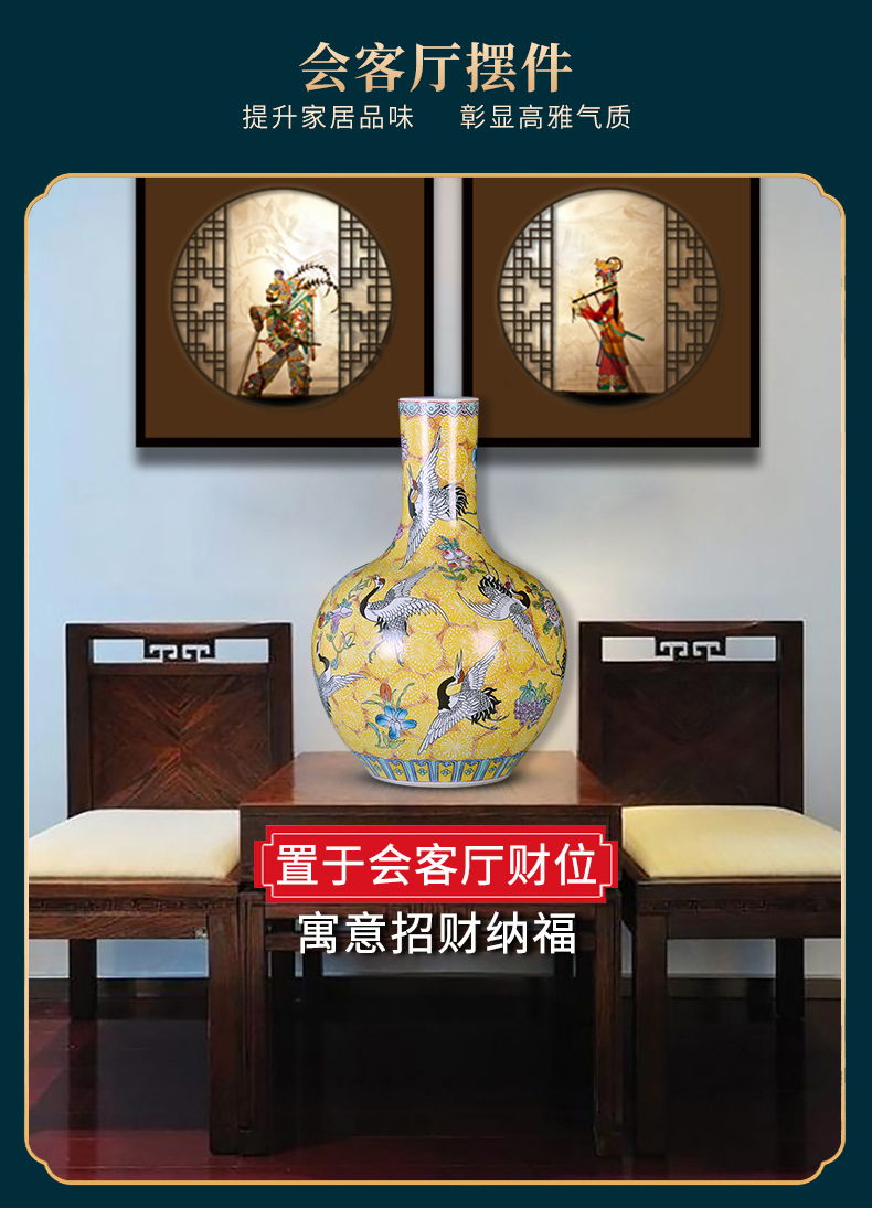 Jingdezhen ceramics by hand the pastel sky vases, flower arranging large new Chinese style sitting room adornment desktop furnishing articles