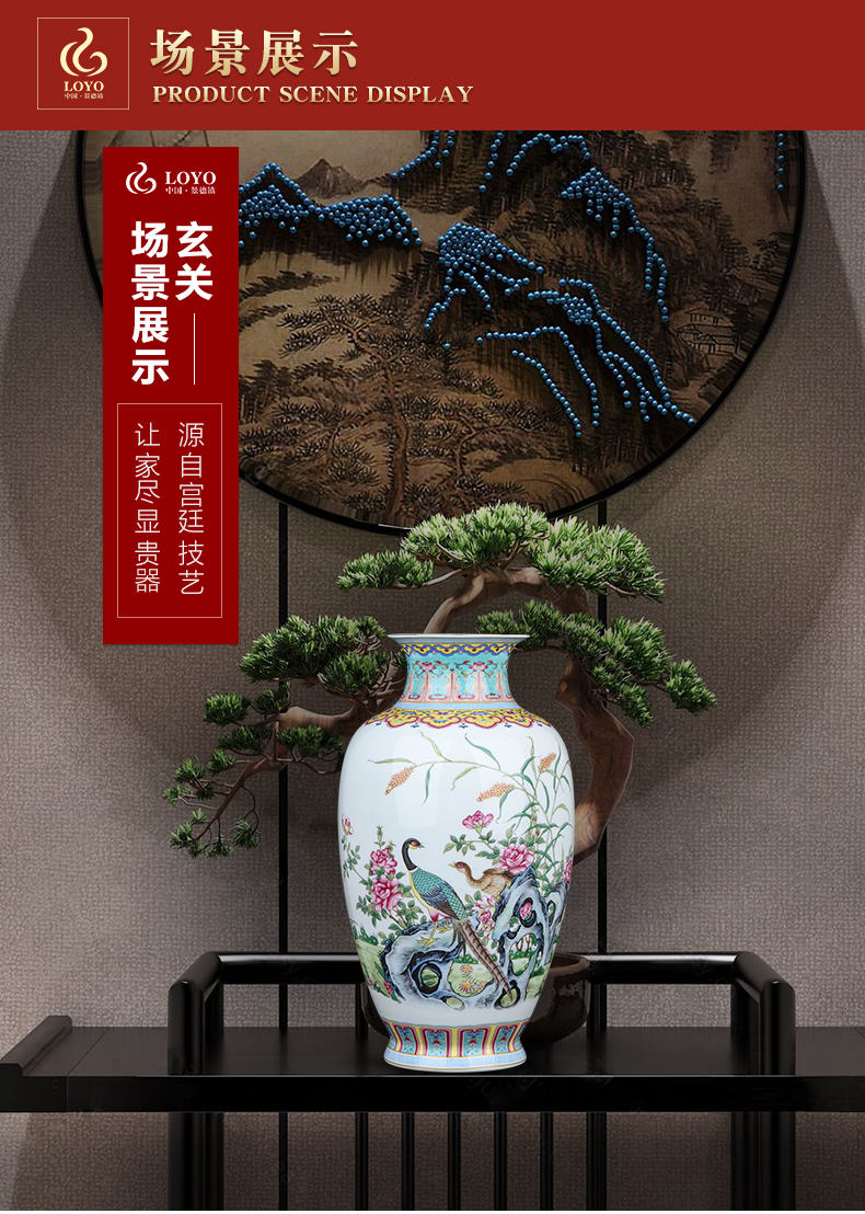 Jingdezhen ceramics vase furnishing articles of TV ark, sitting room of Chinese style household porcelain decoration decoration table arranging flowers