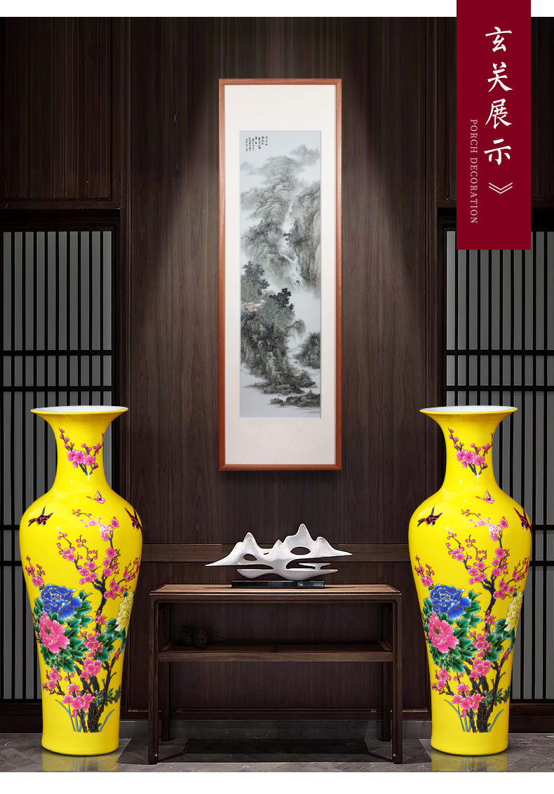 Beaming Chinese jingdezhen ceramics of large vase extra large hotel in the sitting room porch retro furnishing articles