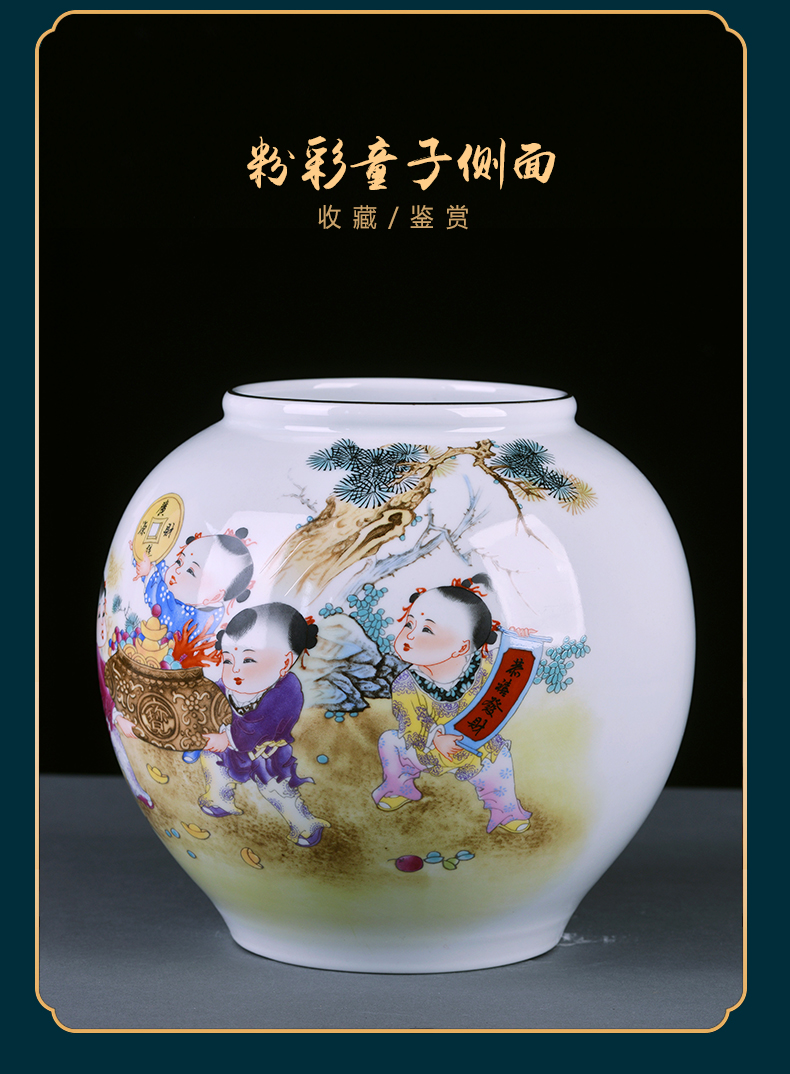 Jingdezhen ceramics furnishing articles vases, flower arranging enamel jar living room TV ark, rich ancient frame handicraft ornament