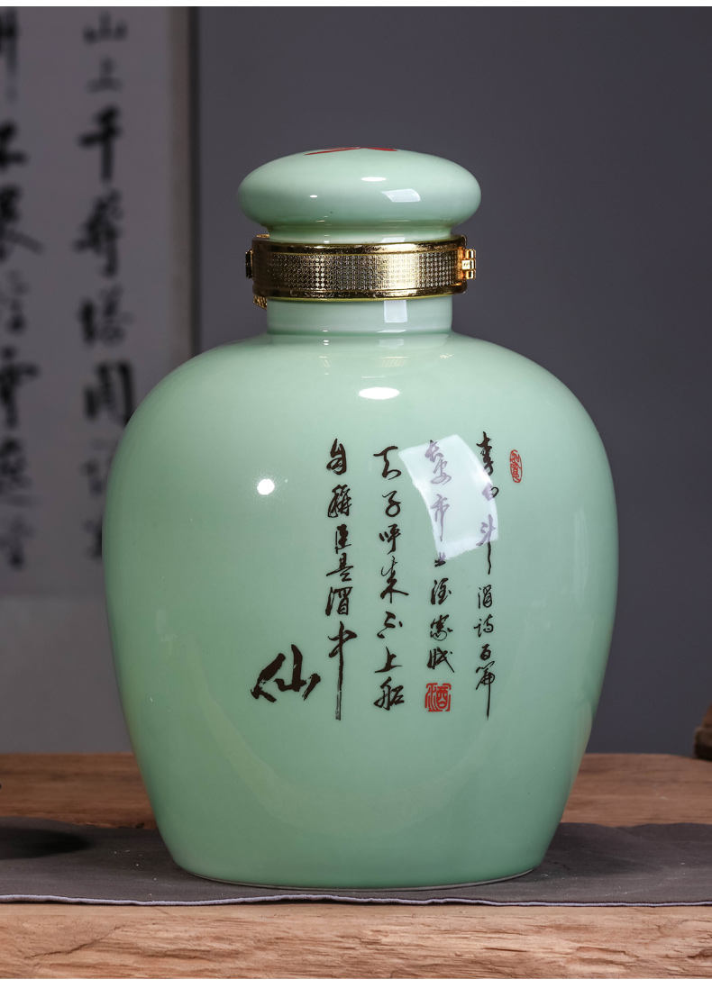 Jingdezhen ceramic jar jar of sealed bottle 10 jins 20 jins 50 kg pack jars it jugs home