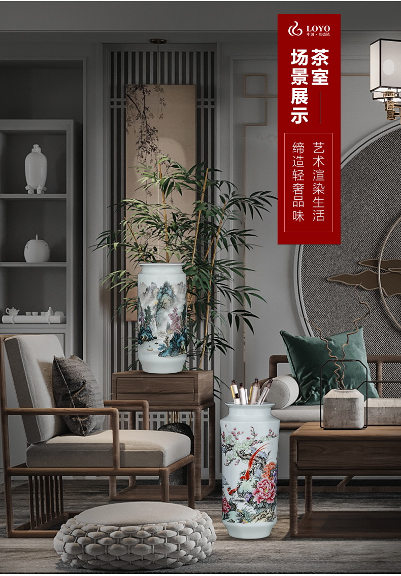 Archaize of jingdezhen ceramics powder enamel vase Chinese flower arranging furnishing articles sitting room TV ark home desktop ornaments