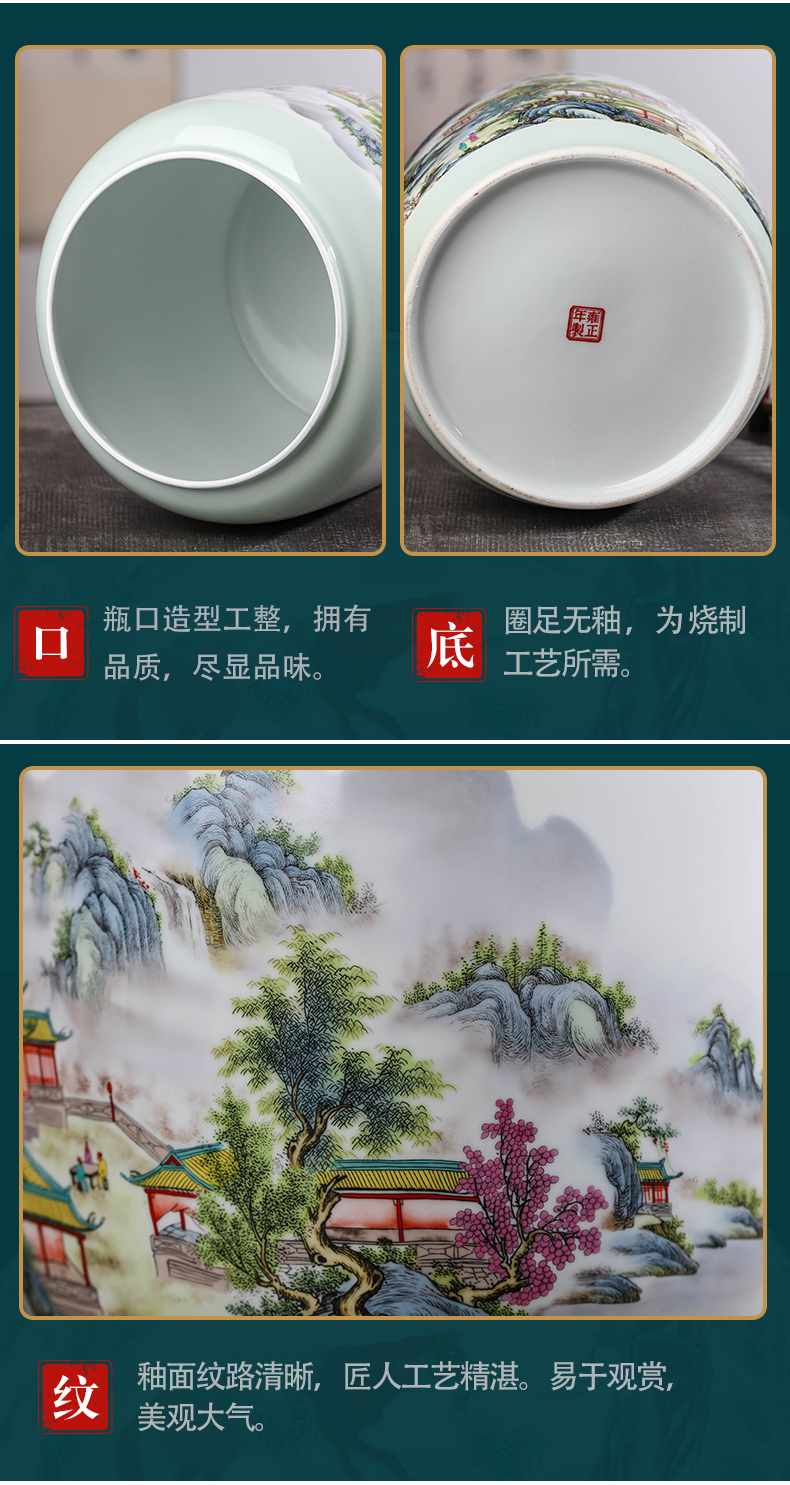 Jingdezhen ceramic tea pot of tea cake loose tea large storage tank with cover seal moisture proof home snacks pot