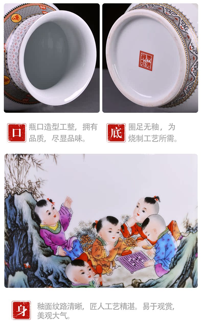 Porcelain of jingdezhen ceramic vases, antique flower arrangement of Chinese style household decoration as porch study of TV ark, furnishing articles