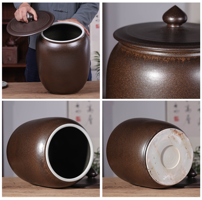 Jingdezhen ceramic tea pot to restore ancient ways the large capacity storage tank is about 30 jins of puer tea tea reserviors household big barrel