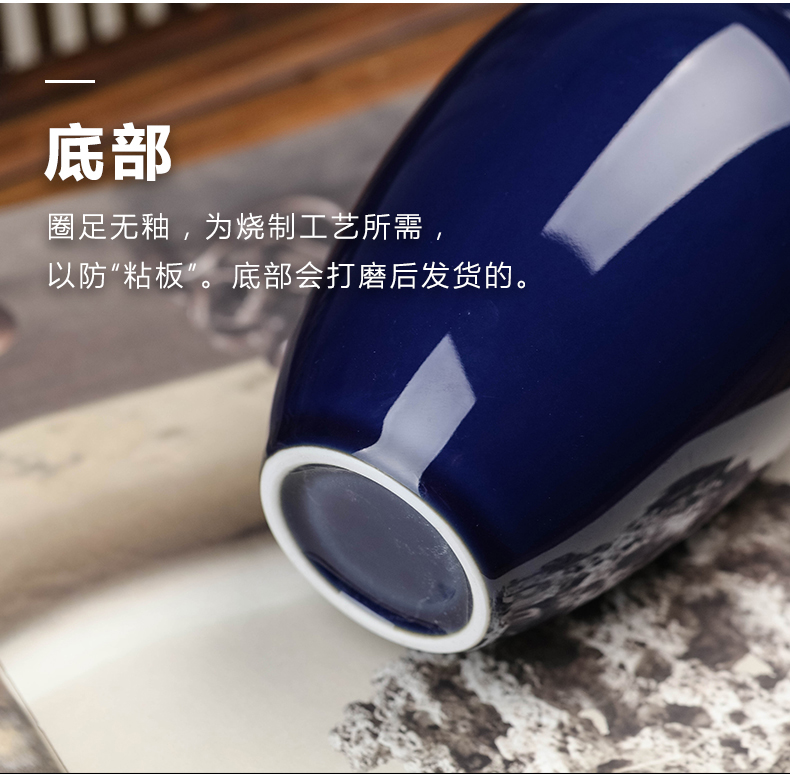 Jingdezhen ceramic vases, new Chinese style is contracted checking flower arranging, the desktop office sitting room adornment flower art furnishing articles