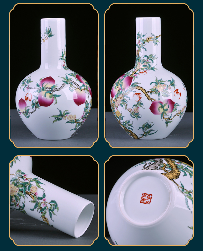 Jingdezhen ceramics, vases, flower arranging famille rose porcelain furnishing articles sitting room of Chinese style household table decorations TV ark