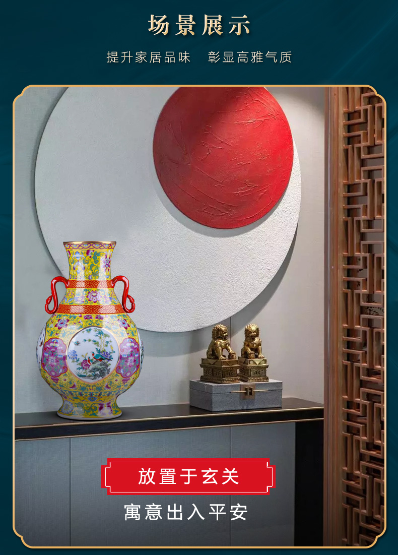 Jingdezhen ceramics vase flower arranging Chinese archaize sitting room TV ark, furnishing articles study ancient frame decoration