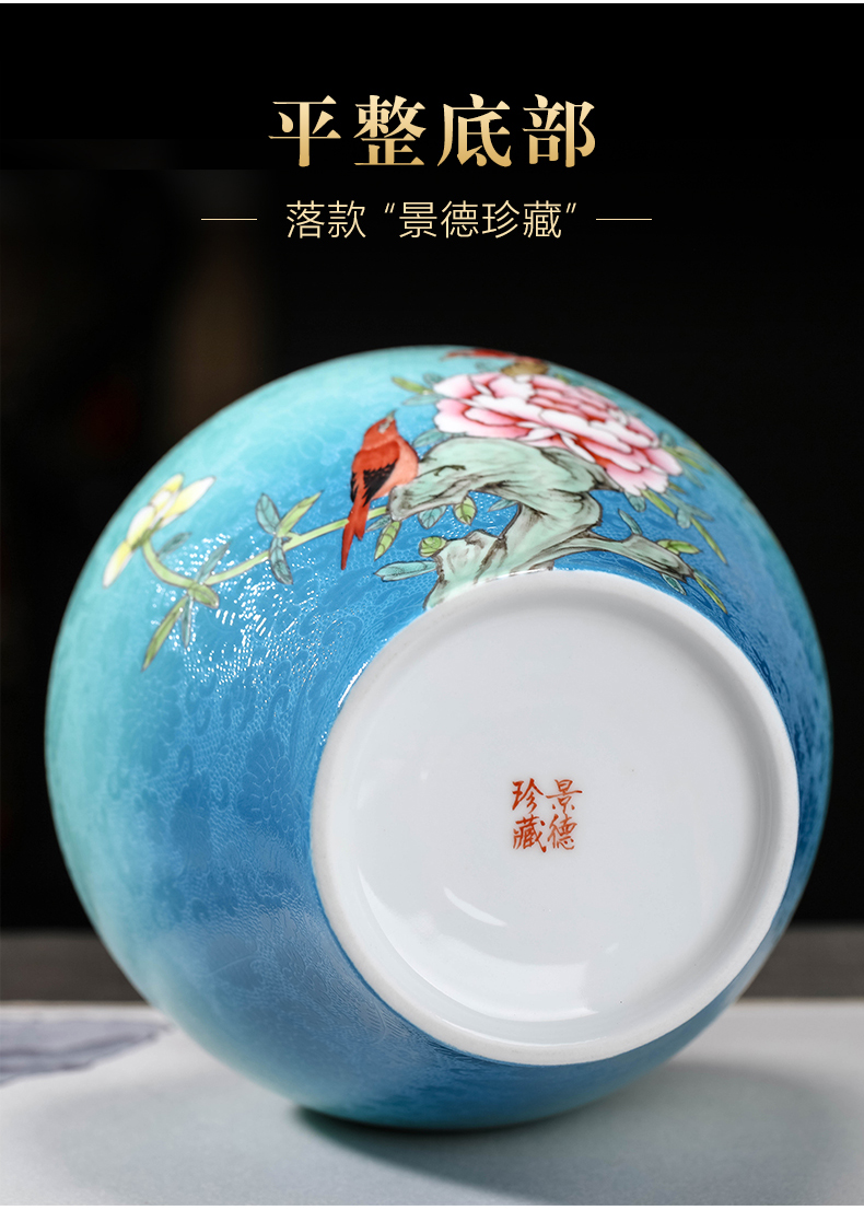 Jingdezhen manual caddy fixings tea storage jar with cover the food - grade sealed as cans ceramic tea pot awake half a catty