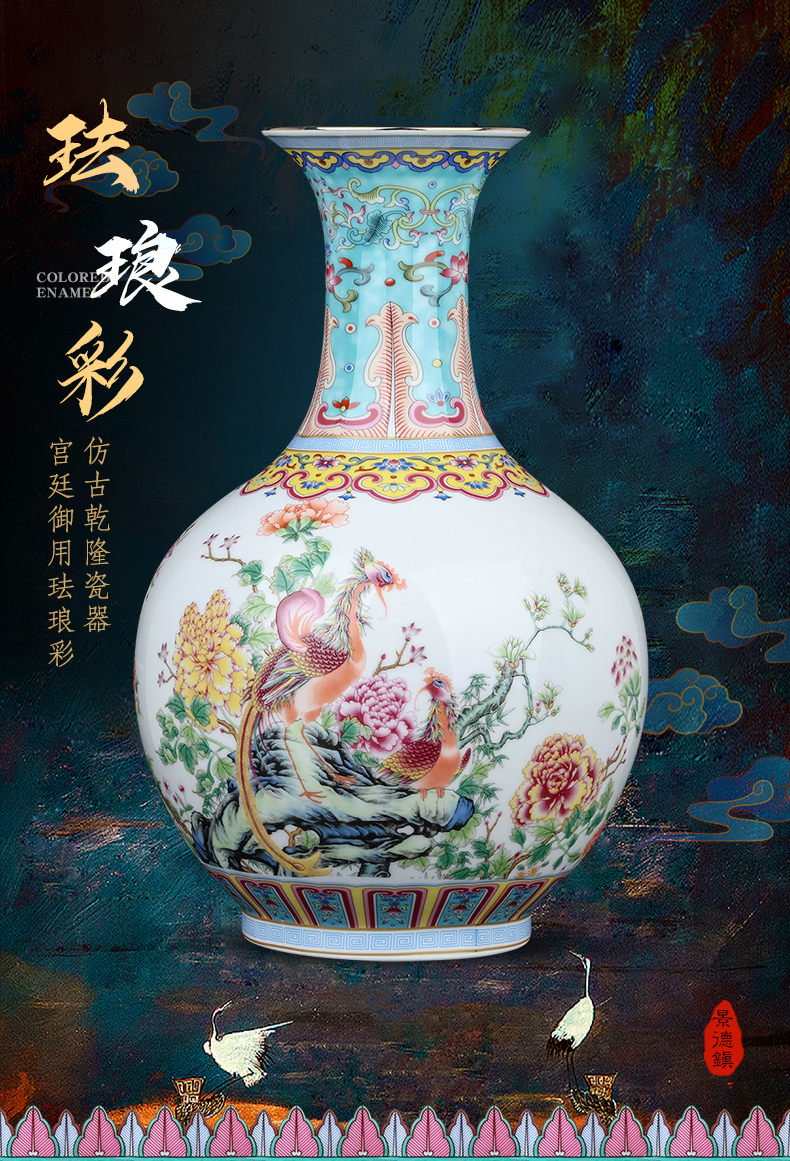 Jingdezhen ceramics flower arranging furnishing articles of Chinese style household vase in the sitting room porch TV ark, simulation flower decoration