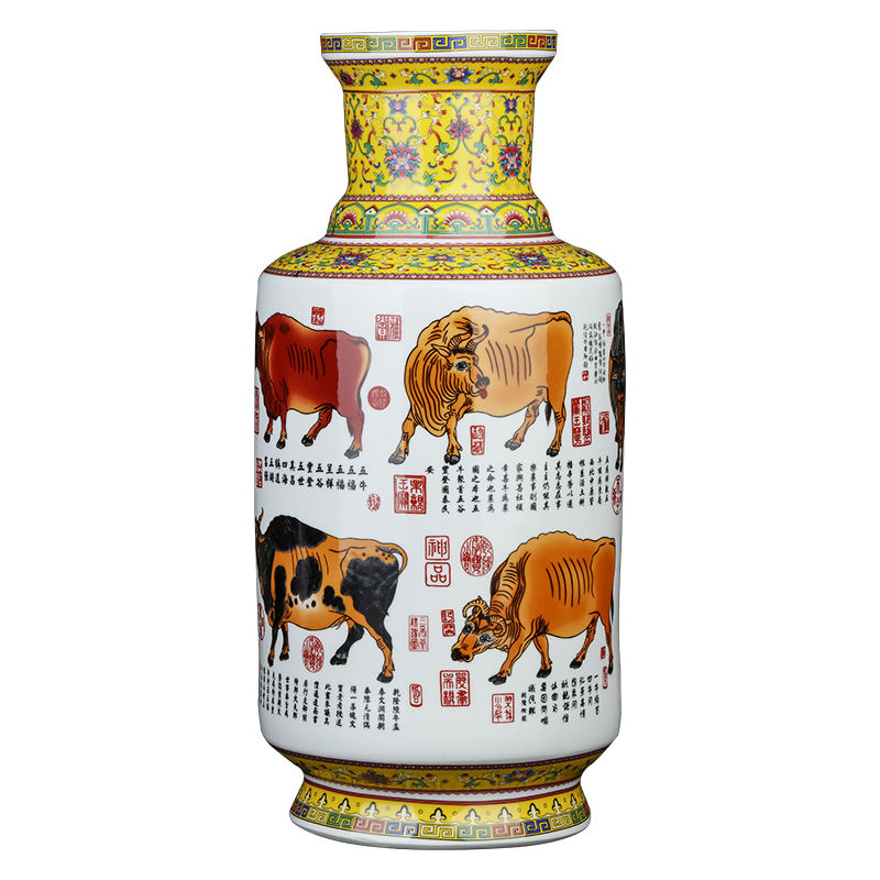 Jingdezhen ceramics powder enamel vase flower arranging place to live in the sitting room porch TV ark, decoration craft gift