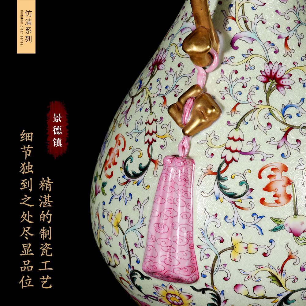 Archaize of jingdezhen ceramics steak flower ruyi ears okho spring vases, new Chinese style club sitting room adornment