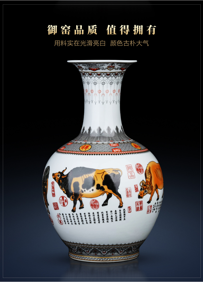 Jingdezhen ceramics powder enamel vase flower arranging place to live in the sitting room porch TV ark, decoration craft gift