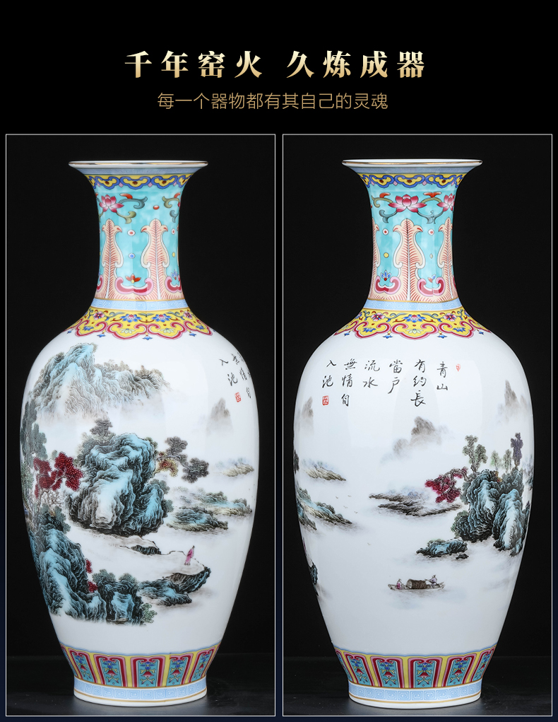 Jingdezhen ceramics, vases, flower arranging furnishing articles sitting room TV ark, rich ancient frame of Chinese style household decoration decoration gifts