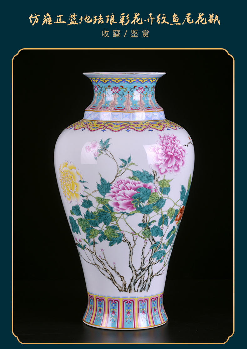 Jingdezhen archaize enamel pottery and porcelain vases, flower arrangement of Chinese style living room porch desktop furnishing articles TV ark, adornment