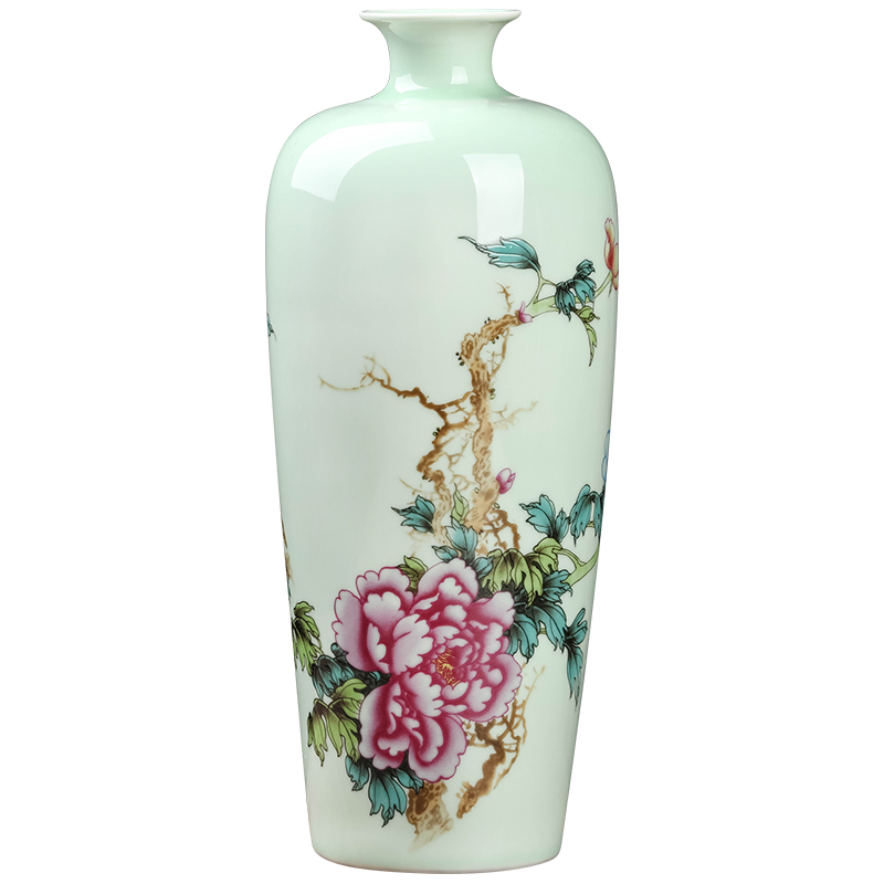 Jingdezhen ceramics rich ancient frame shadow blue enamel vase household flower arranging the sitting room porch decoration handicraft furnishing articles