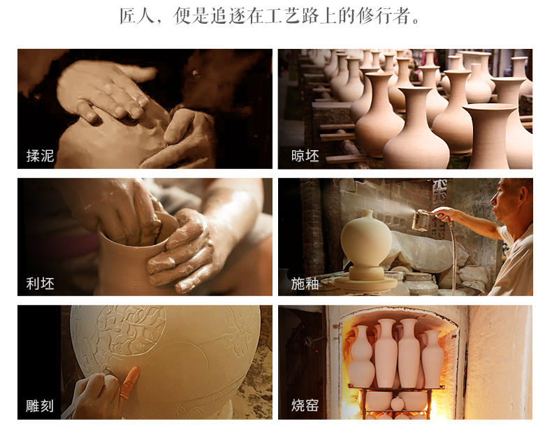 Jingdezhen ceramics, vases, flower arranging archaize sitting room famille rose porcelain Chinese style furnishing articles TV ark, home decoration