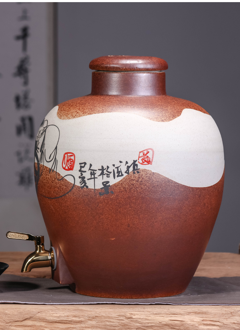 Jingdezhen ceramic jar jar of mercifully it hidden seal wine bottle up 10 jins 30 jins 50 pounds with leader