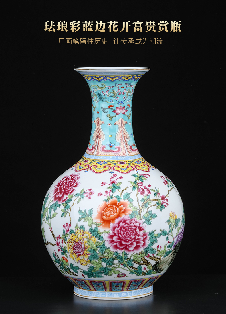 Jingdezhen ceramics flower arranging furnishing articles of Chinese style household vase in the sitting room porch TV ark, simulation flower decoration