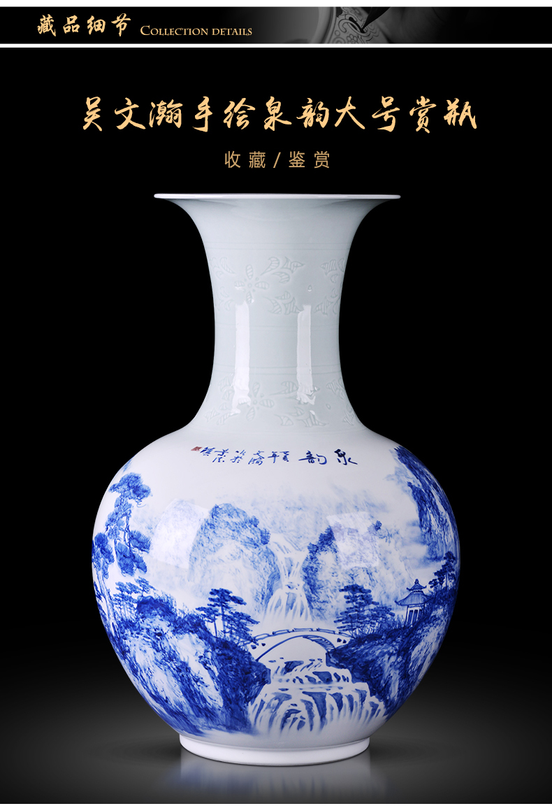 Jingdezhen ceramics vase hand - made Chinese style household flower arrangement sitting room adornment design porch place TV ark