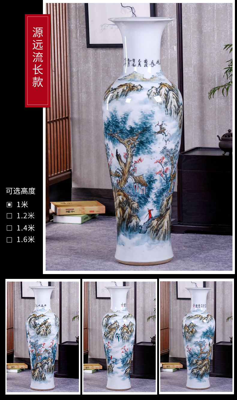 Jingdezhen ceramics hand - made ground vase furnishing articles large new Chinese style household living room TV cabinet decoration
