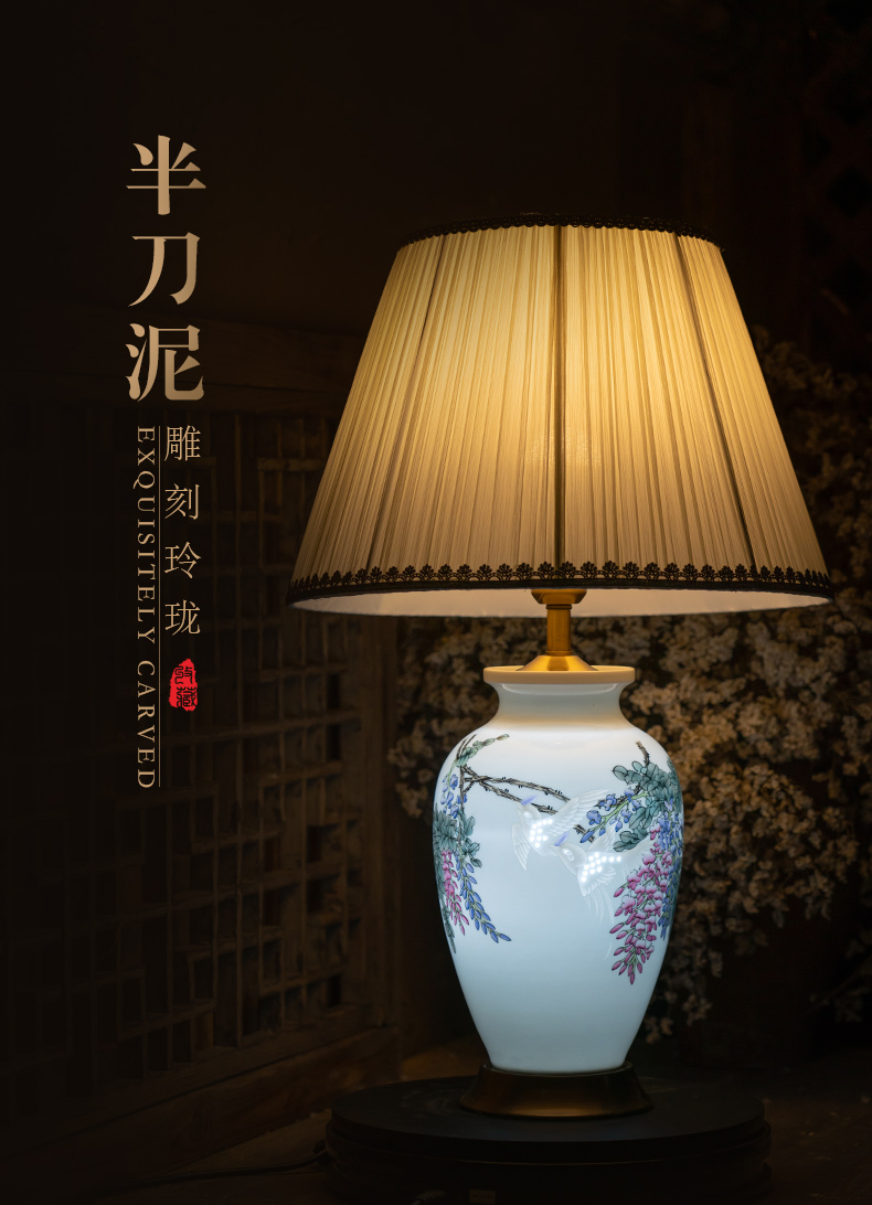 Jingdezhen ceramics hand - made vase lamp sabingga sukdun dergici jimbi furnishing articles berth lamp of new Chinese style household, sitting room adornment