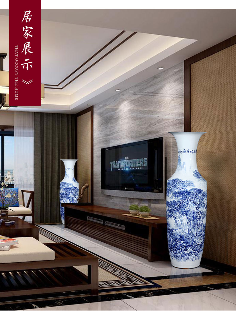 The sitting room The hotel Chinese style furnishing articles hand - made large modern blue and white porcelain is jingdezhen ceramics of large vases, gifts