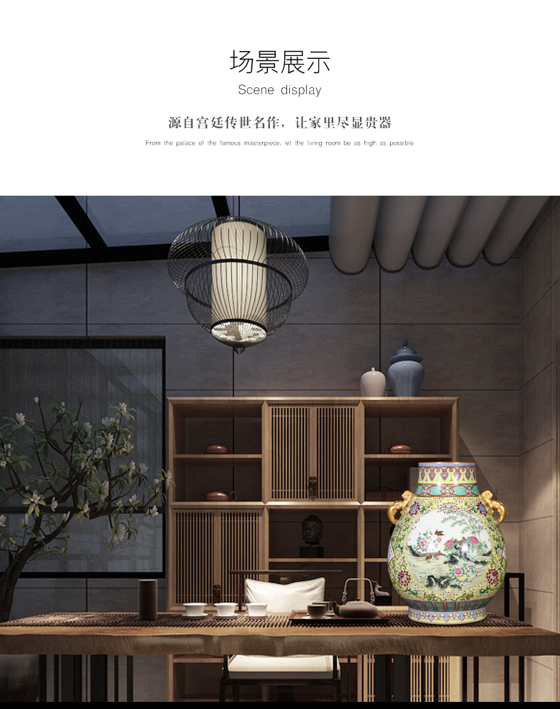 Jingdezhen ceramics imitation the qing qianlong dress with Chinese style living room f barrels vase household handicraft furnishing articles