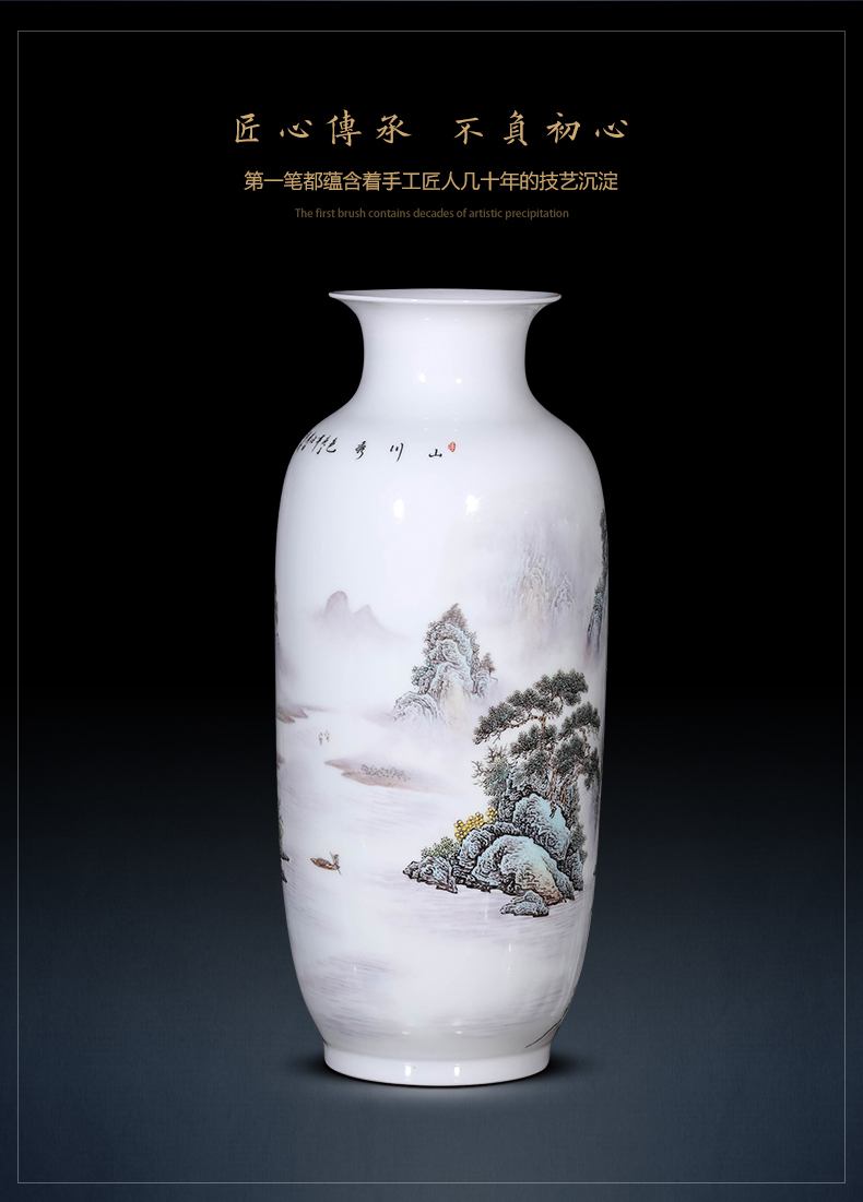 Jingdezhen ceramic plug-in sitting room of Chinese style home decoration vase hand - made porcelain of the sitting room porch TV ark, furnishing articles