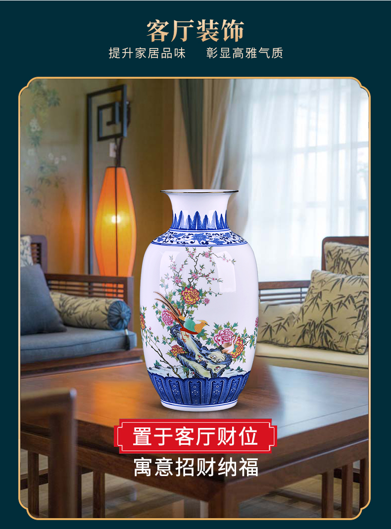 Blue and white porcelain vases, flower arranging decorations Chinese style restoring ancient ways of jingdezhen ceramics home sitting room TV ark, furnishing articles