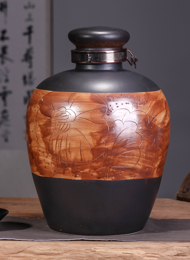 Jingdezhen ceramic jar jar of mercifully it hidden seal wine bottle up 10 jins 30 jins 50 pounds with leader