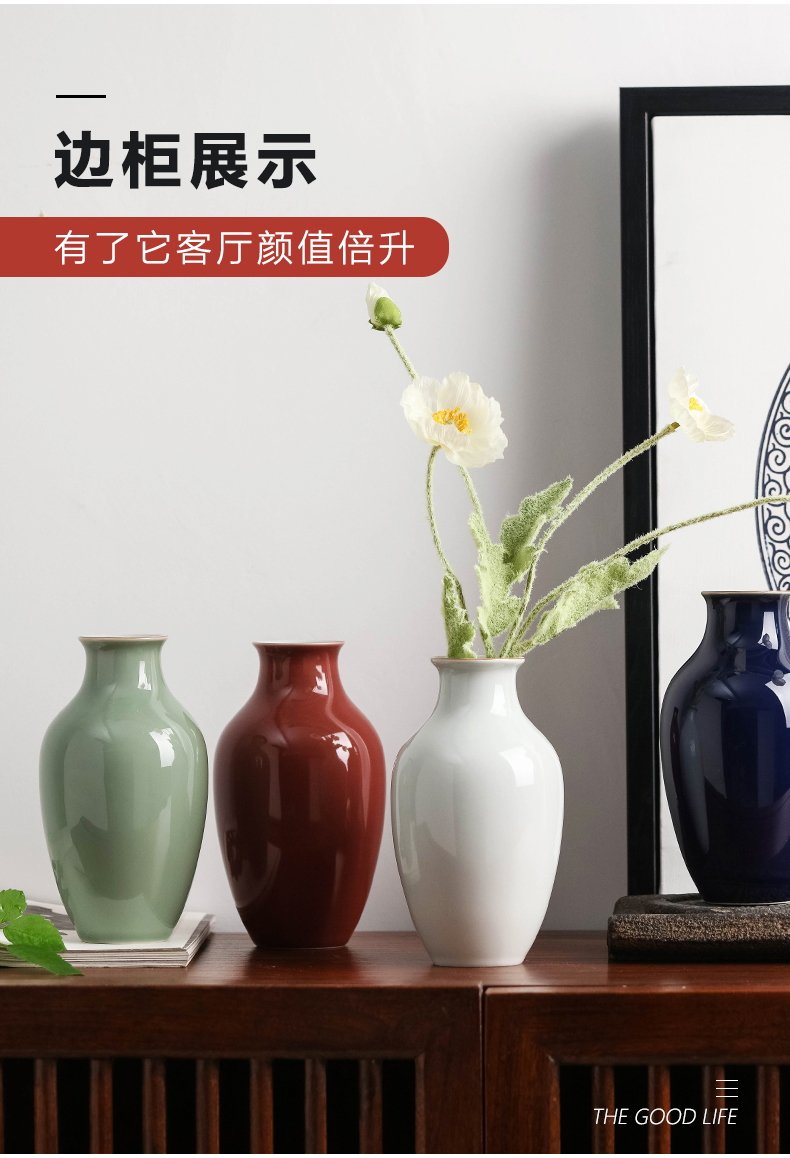 Jingdezhen ceramic vases, new Chinese style is contracted checking flower arranging, the desktop office sitting room adornment flower art furnishing articles