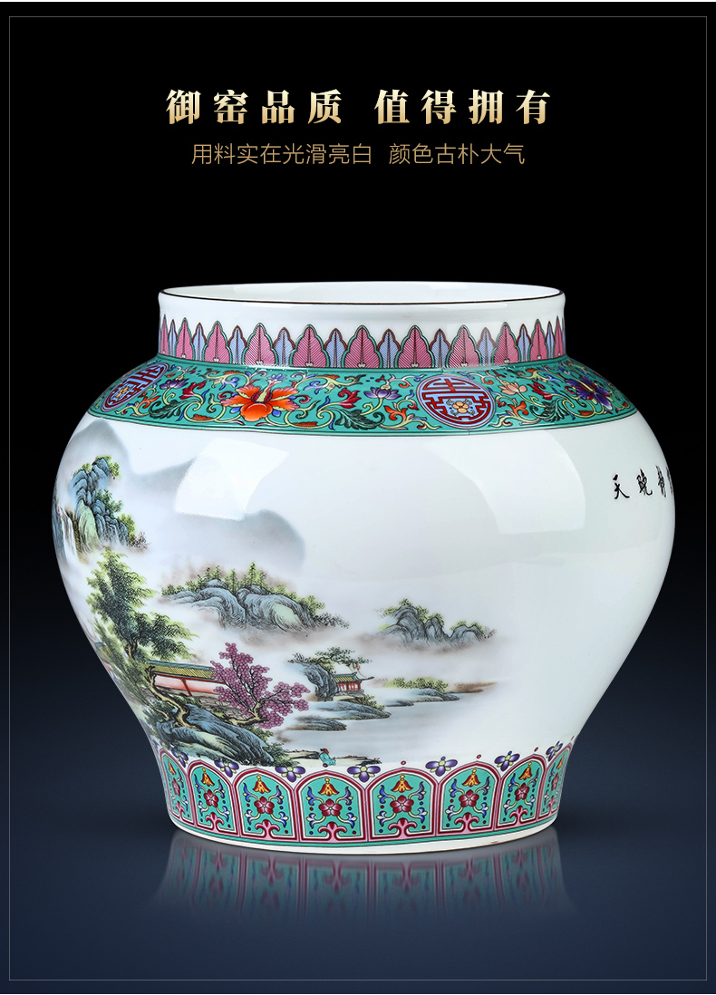 Archaize of jingdezhen ceramics colored enamel vase flower arrangement sitting room TV ark adornment of Chinese style household furnishing articles