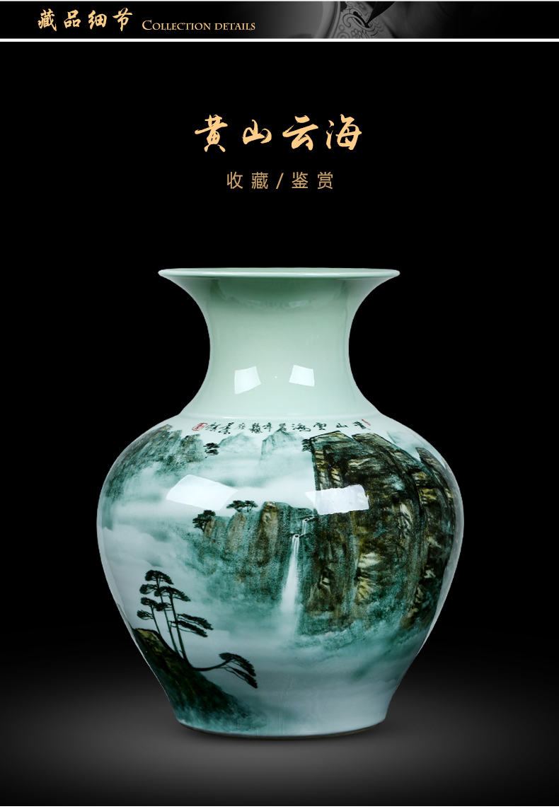 Jingdezhen ceramic vase hand - made jiangnan Chinese large living room TV ark, flower arranging porch is decorated furnishing articles