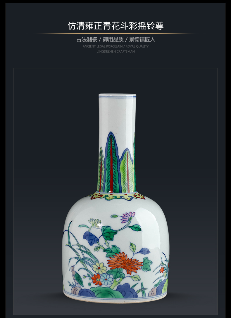 Jingdezhen pottery small bucket color of blue and white porcelain vase furnishing articles sitting room of Chinese style household flower arranging rich ancient frame ornament